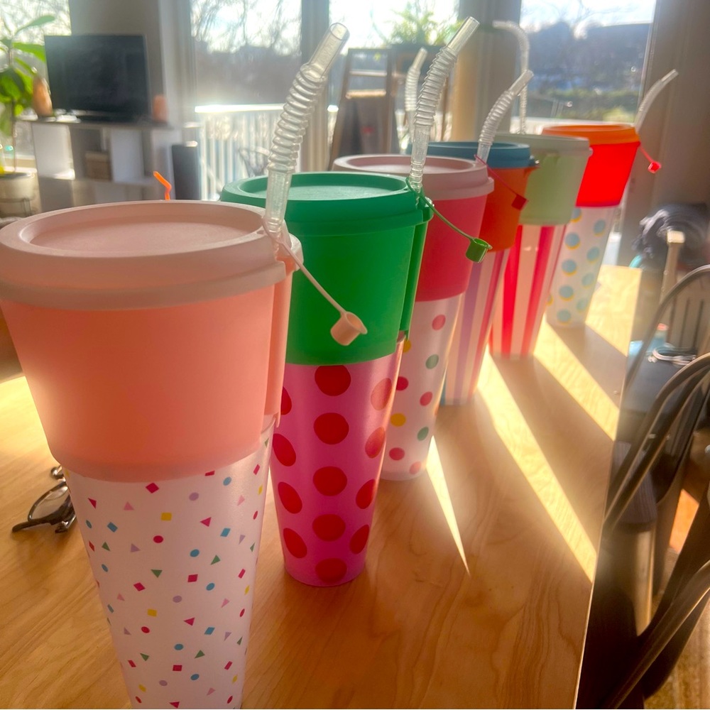 Snack and sip colorful cups